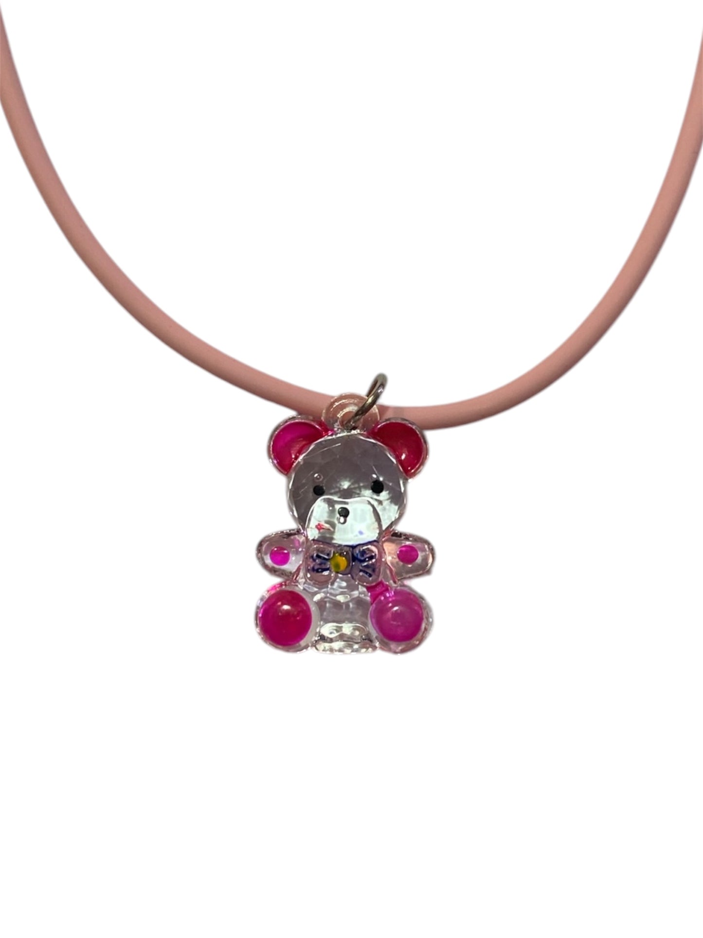 Light Pink Teddy Bear Necklace
