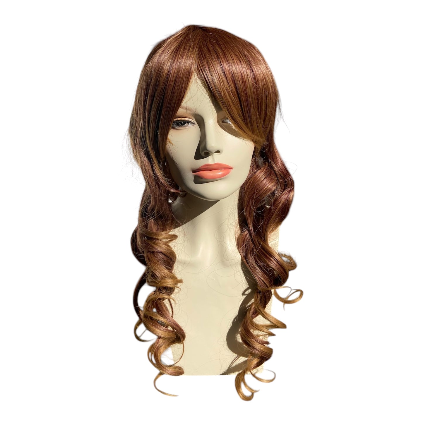 Deluxe Long Chestnut Brown Curly Wig