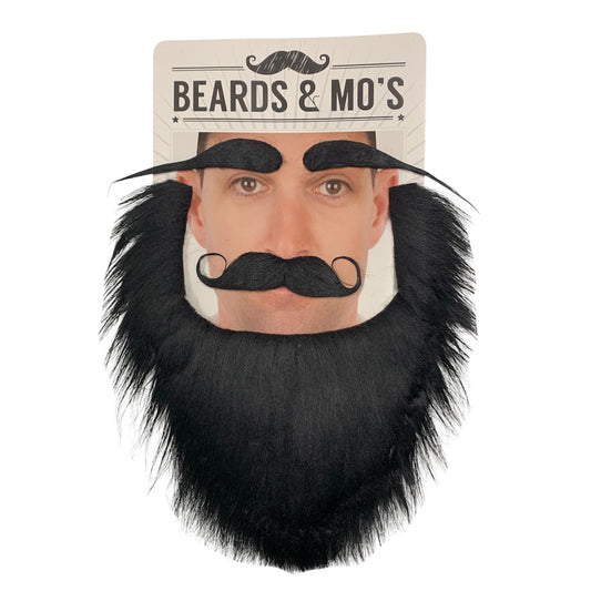 Black Beard Moustache and Eyebrows Set