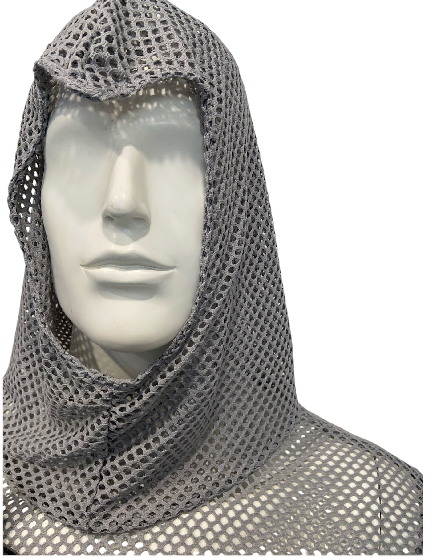 Faux Chainmail Shirt with Attached Hood