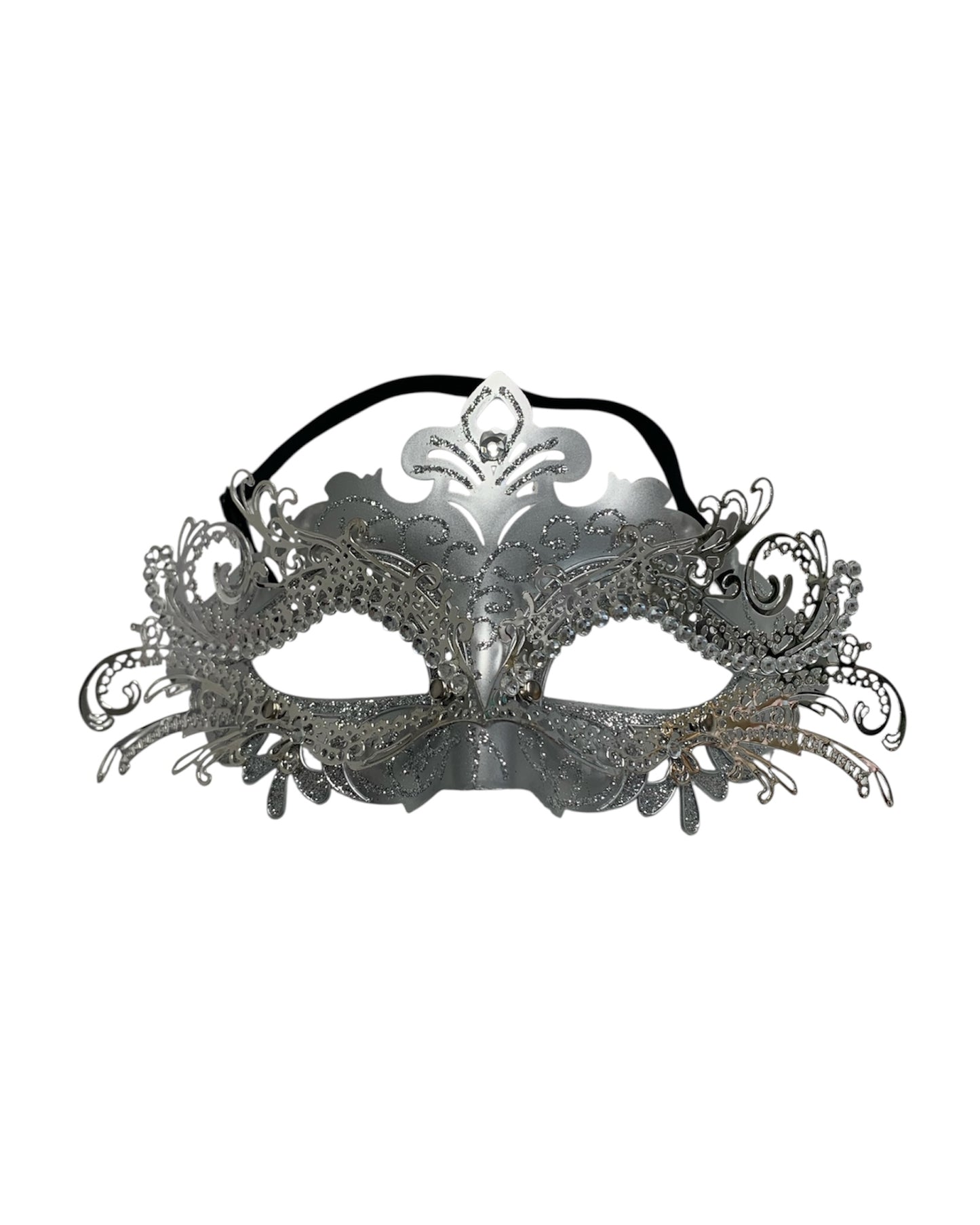 Silver Venetian Metal Filigree Mask