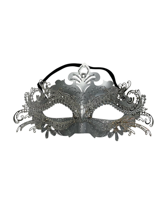Silver Venetian Metal Filigree Mask