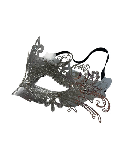 Silver Venetian Metal Filigree Mask