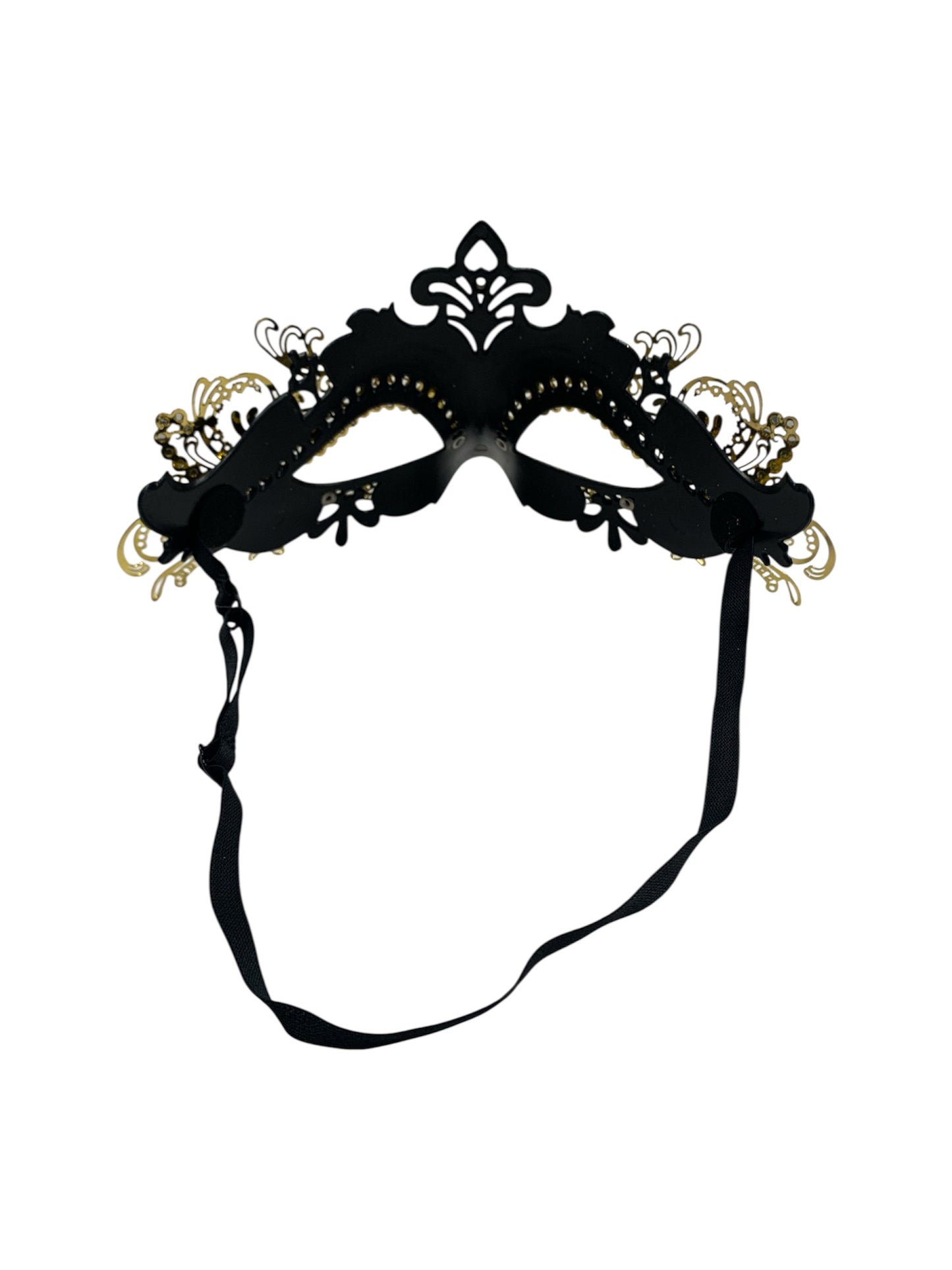 Black and Gold Venetian Metal Filigree Mask