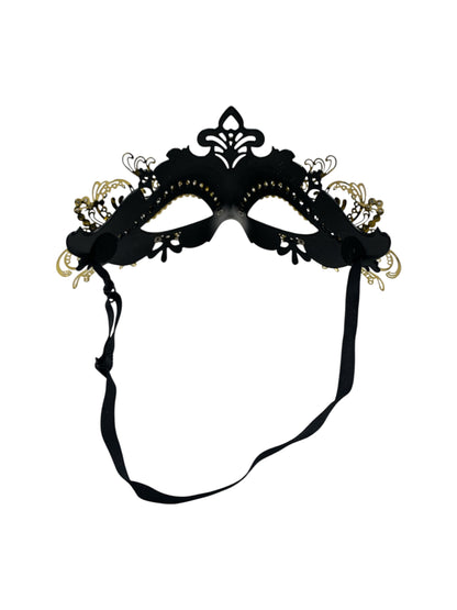 Black and Gold Venetian Metal Filigree Mask