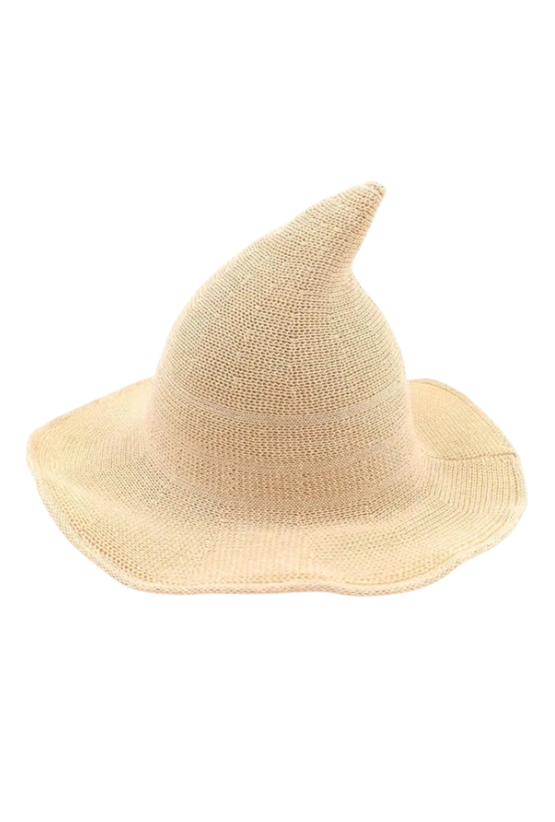 Beige Knitted Witch Hat