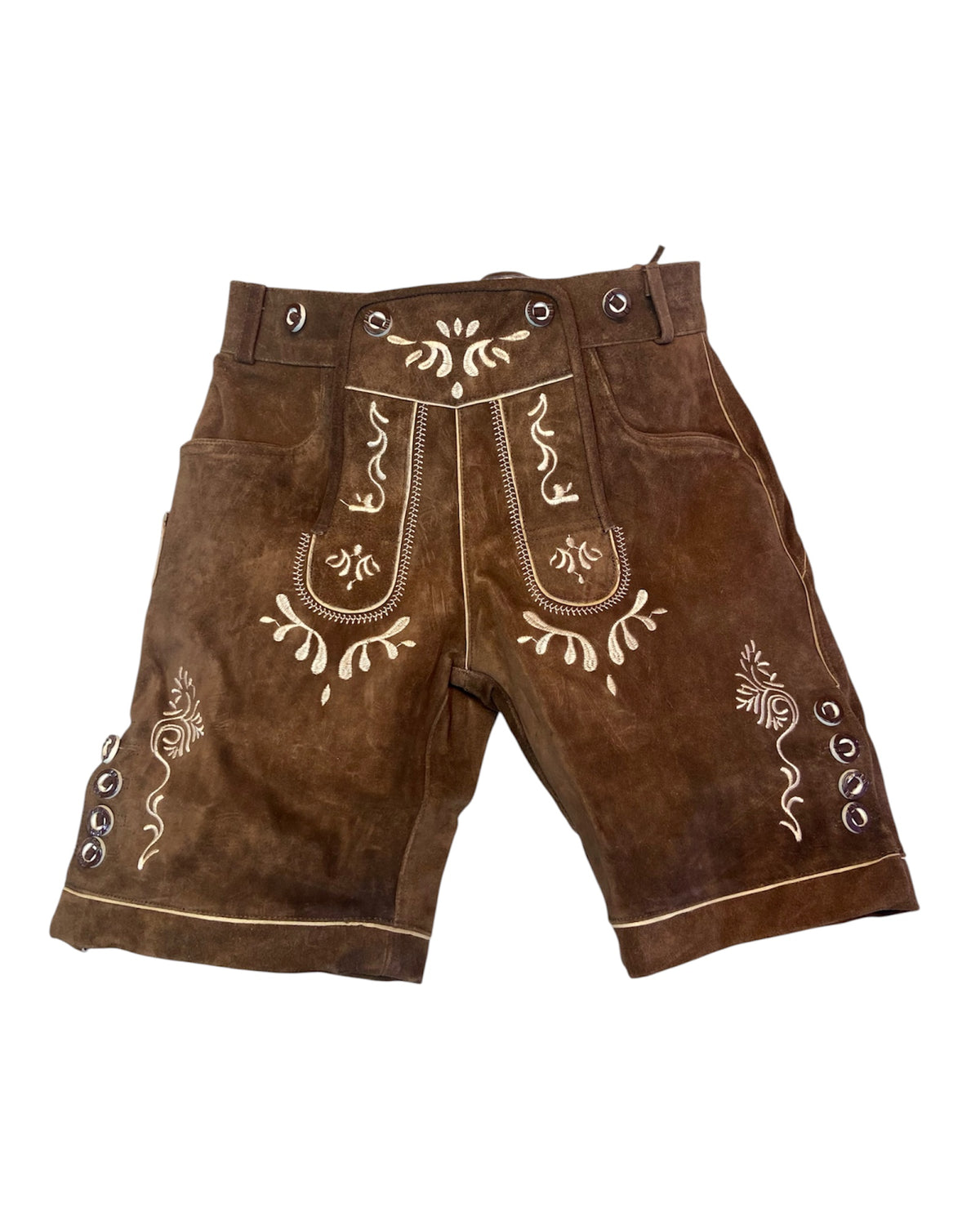 Medium Brown Authentic Leather German Lederhosen Shorts (OCM38)