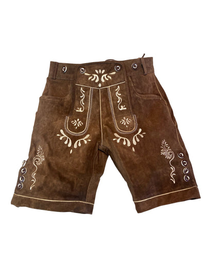 Medium Brown Authentic Leather German Lederhosen Shorts (OCM38)