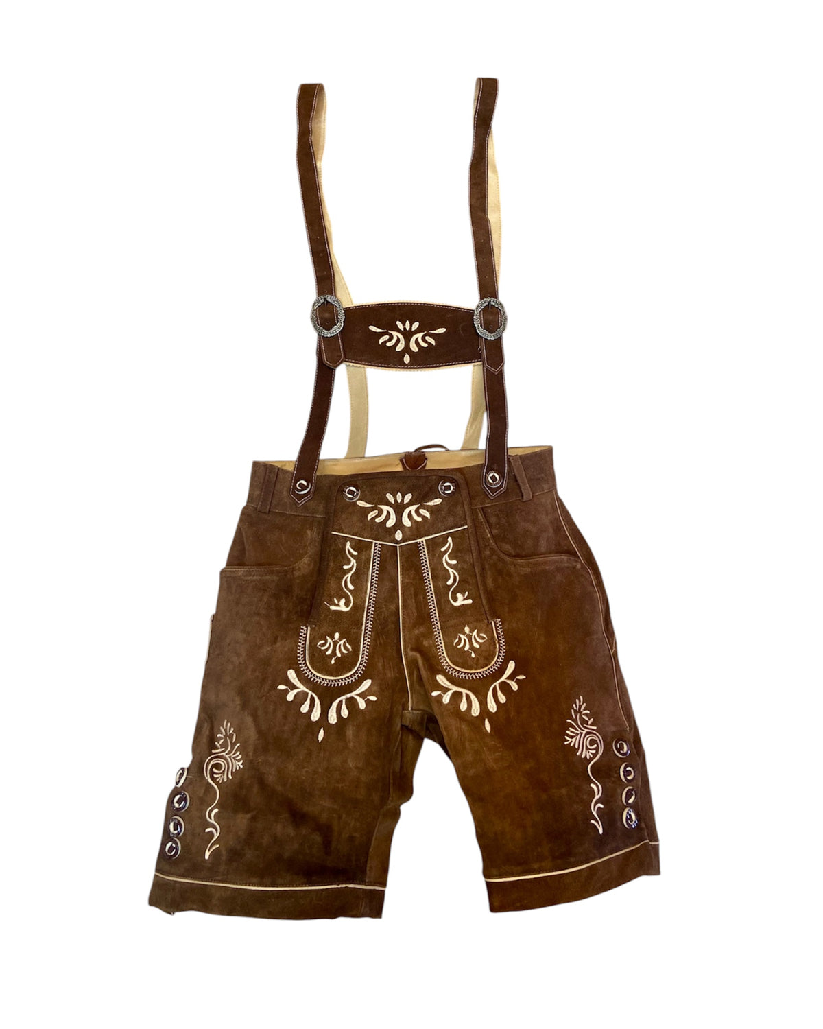 Medium Brown Authentic Leather German Lederhosen Shorts (OCM38)