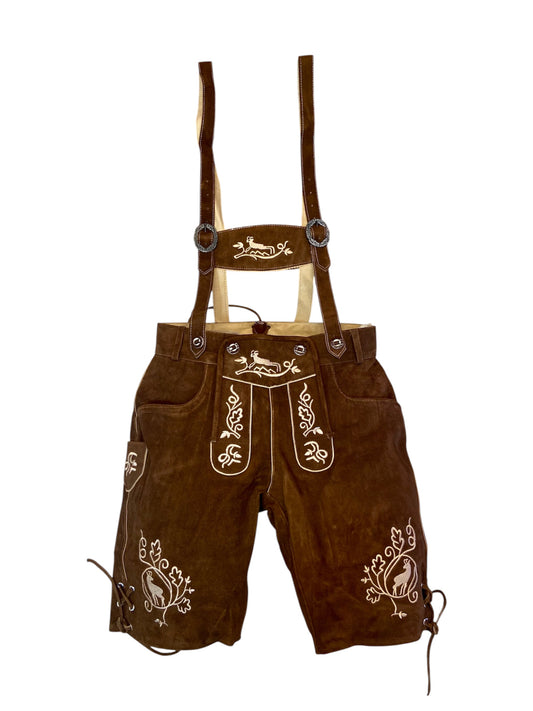 Coffee Brown Authentic Leather German Lederhosen Shorts (OCM39)