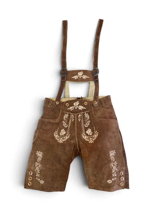 Tan Brown Authentic Leather German Lederhosen Shorts (OCM42)
