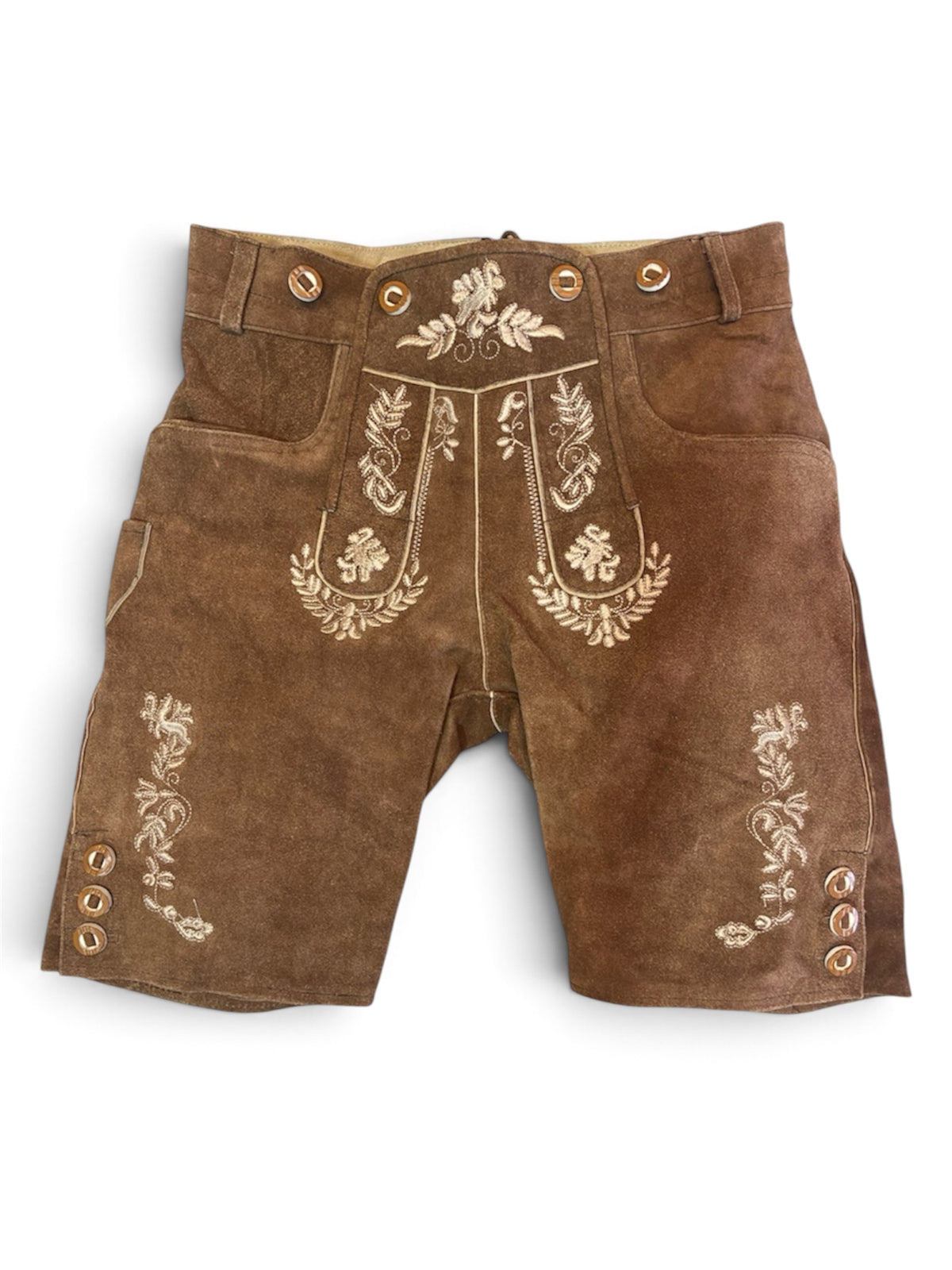 Tan Brown Authentic Leather German Lederhosen Shorts (OCM42)