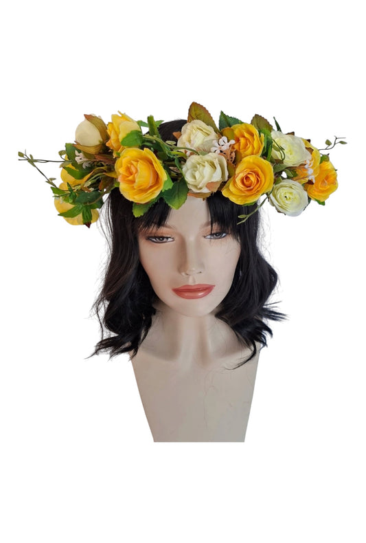 White and Yellow Flower Crown