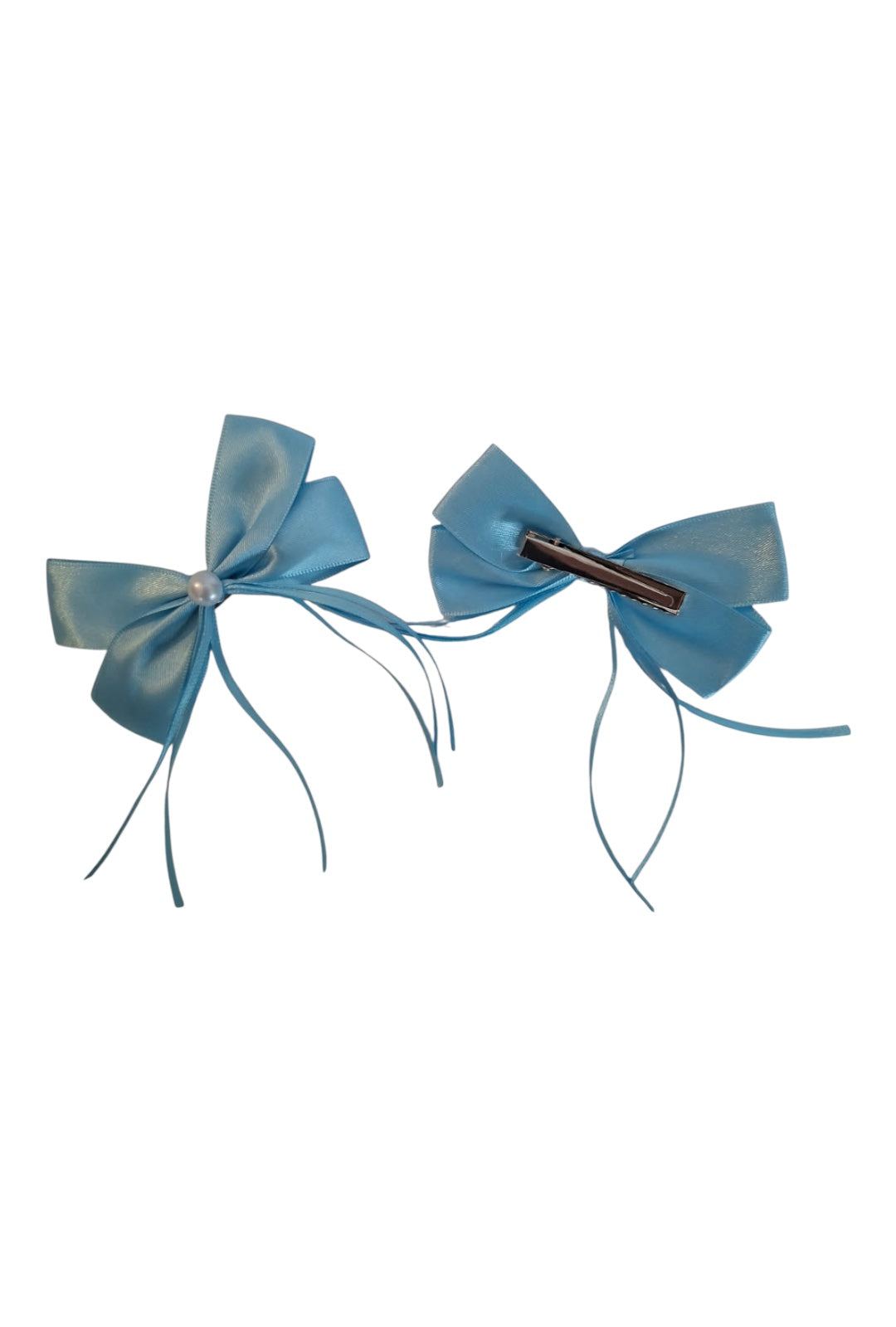 Baby Blue With Pearl Bow's