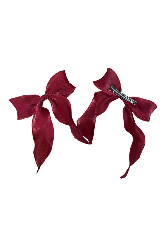 Deep Red Sheer Bow's