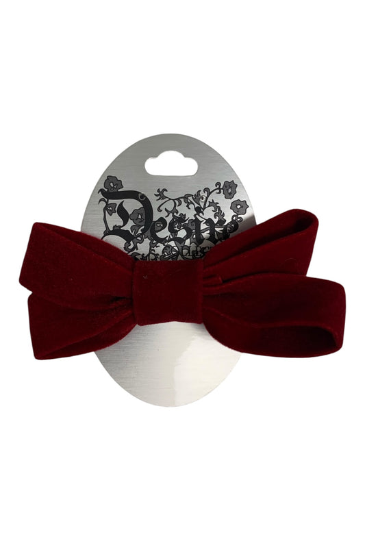 Deep Red Velvet With Multiple Loops Bow