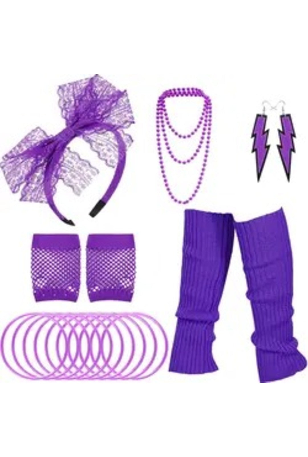 Purple 6-Piece 80's Kit