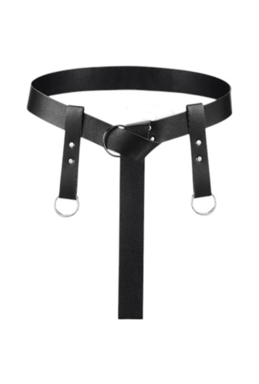 Black Renaissance Double Ring Skirt Hiking Belt Set