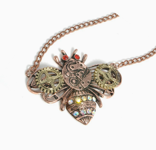 Bronze Steampunk Bee Necklace (G)