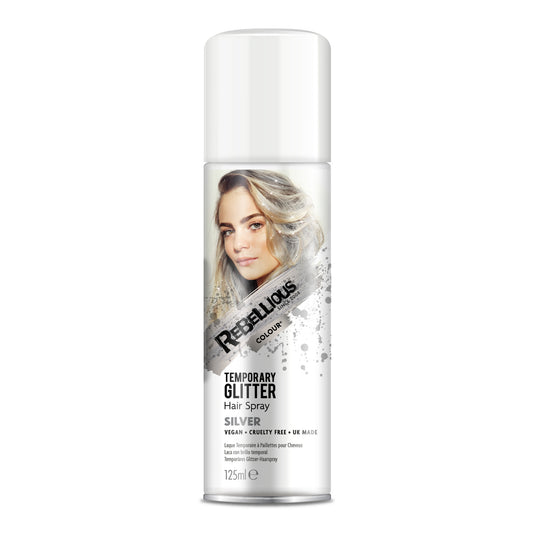 Rebellious Silver Glitter Hair Spray