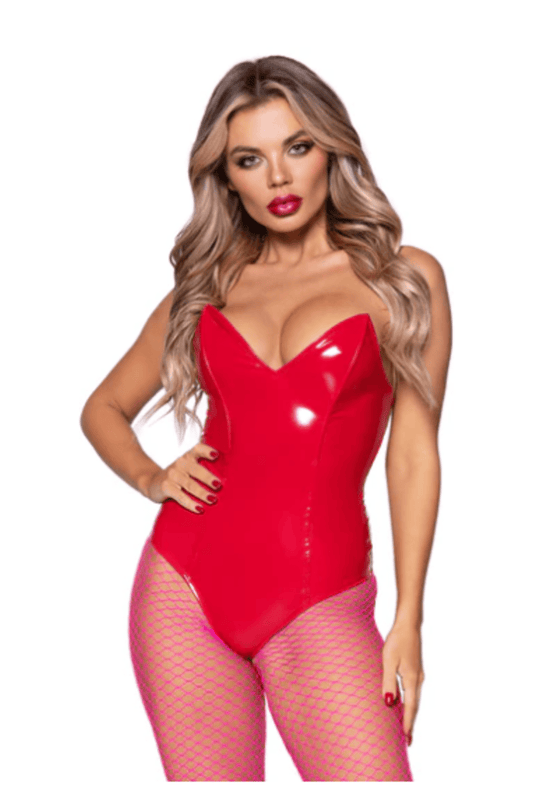 Red Vinyl Bodysuit