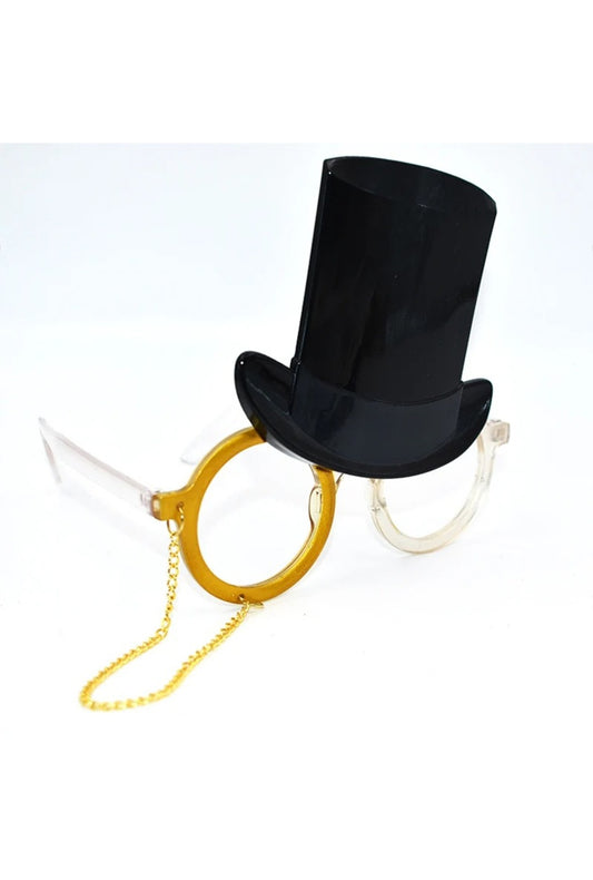 Dapper Top Hat and Monocle Glasses