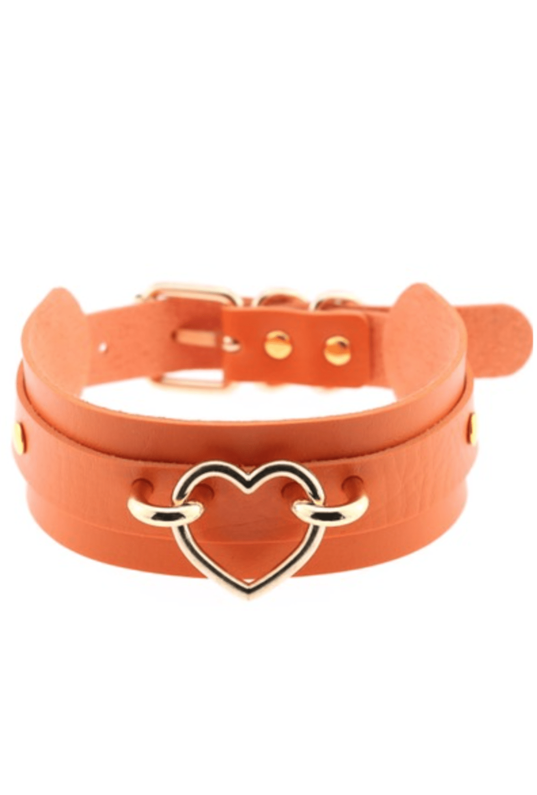 Orange and Gold Heart Choker