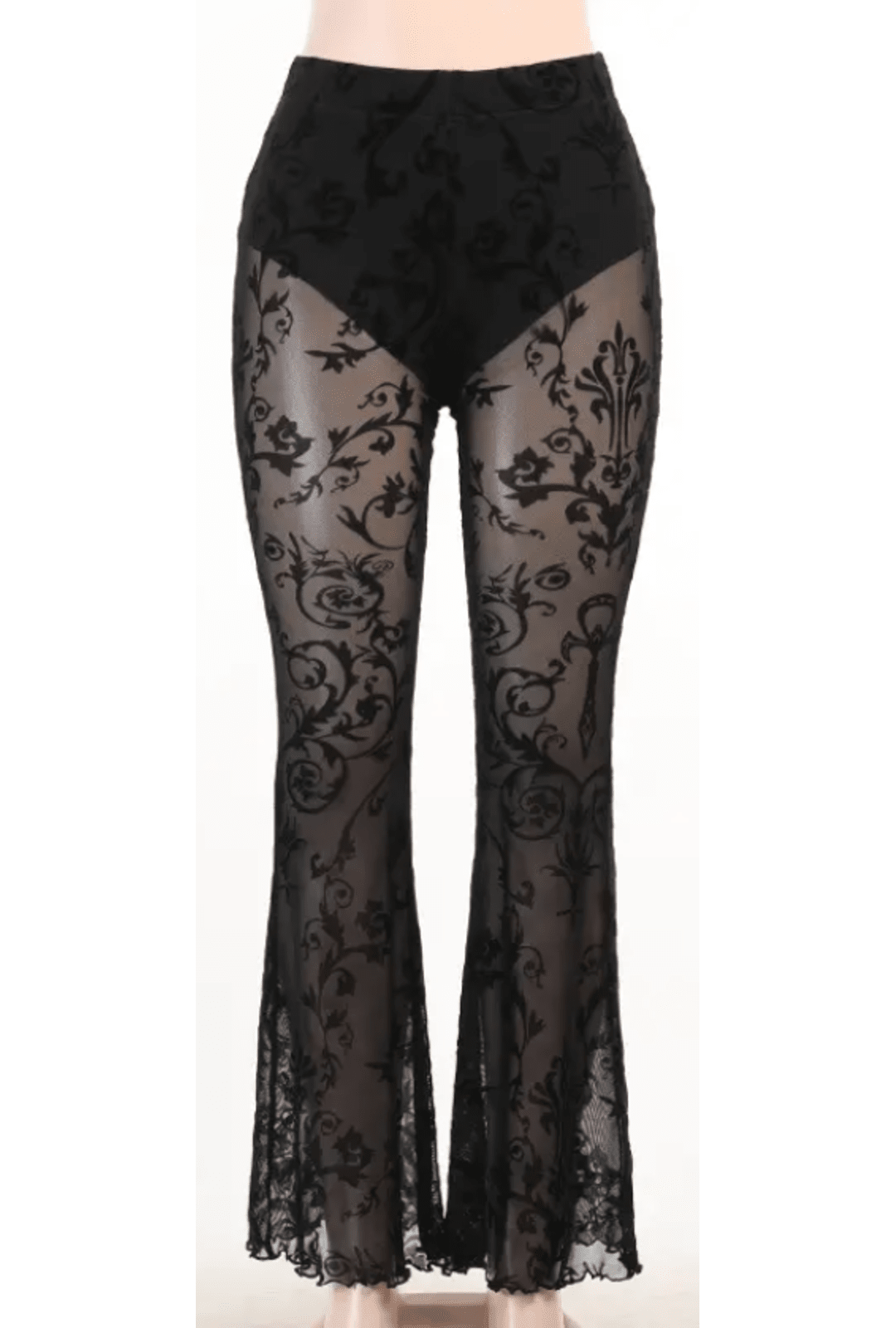 Velvet Overlay Goth Pants