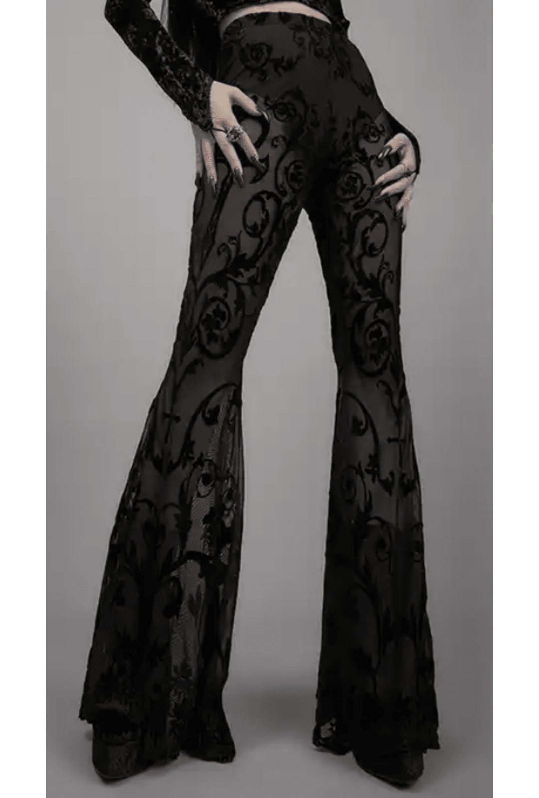 Velvet Overlay Goth Pants