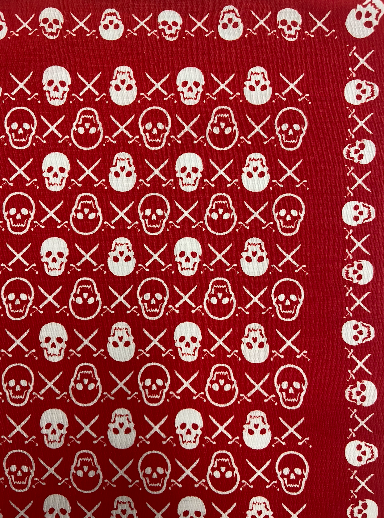 Small Red Skull & Crossbones Bandana