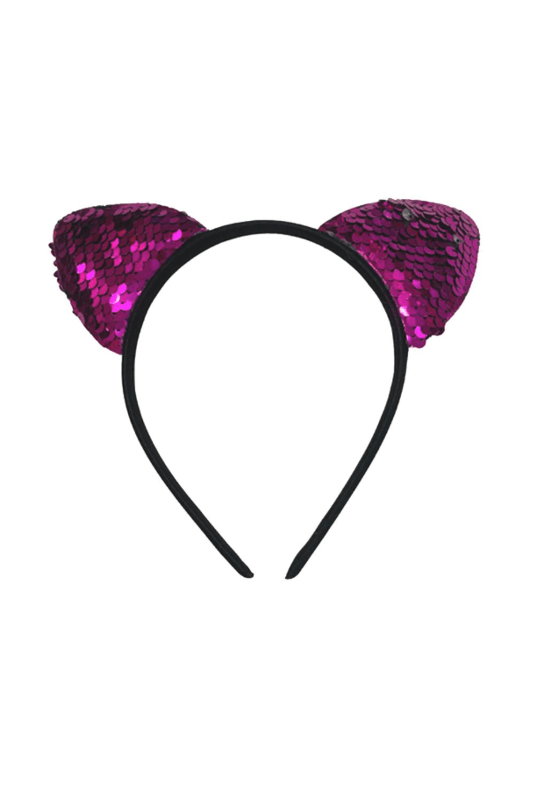 Hot Pink & Black Sequin Cat Ears