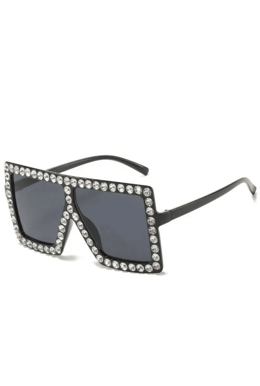 Black with Silver Diamante Glasses