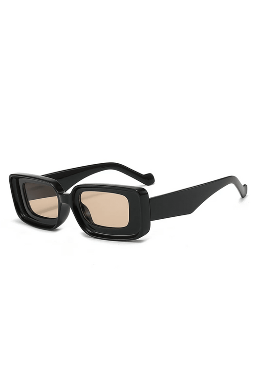 Black with Brown Shade Rectangle Glasses