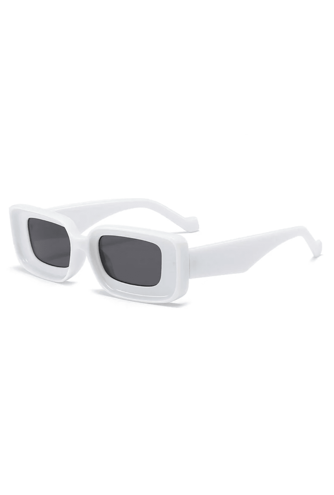 White Rectangle Glasses