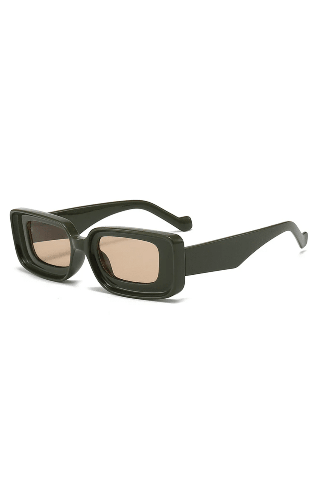 Olive Green Rectangle Glasses