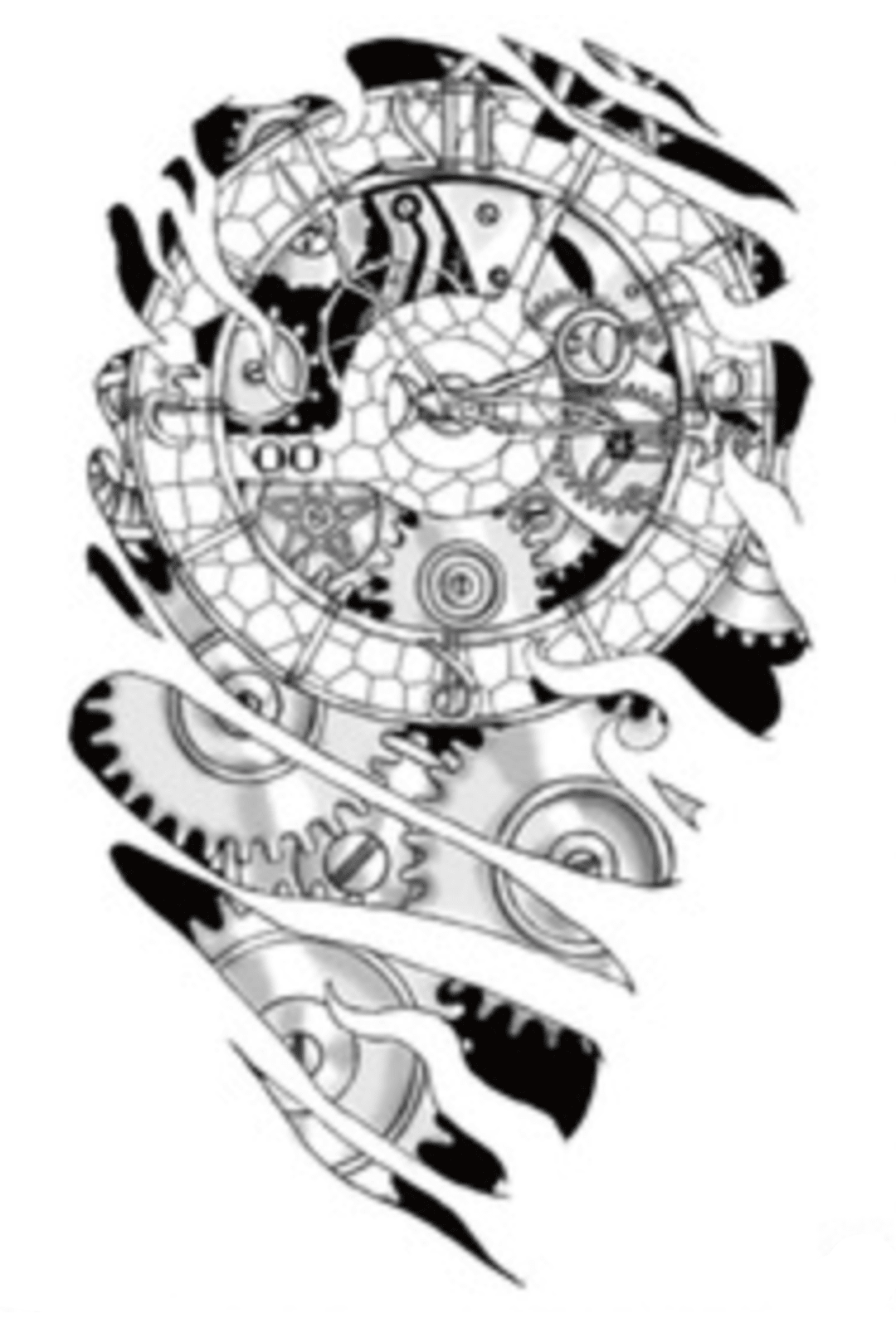 Steampunk Clocks Temporary Tattoo