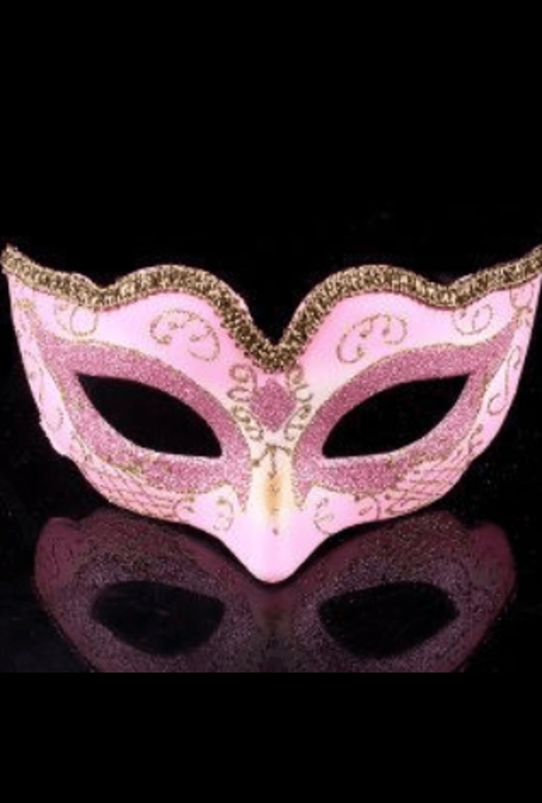 Light Pink and Gold Glitter Masquerade Mask