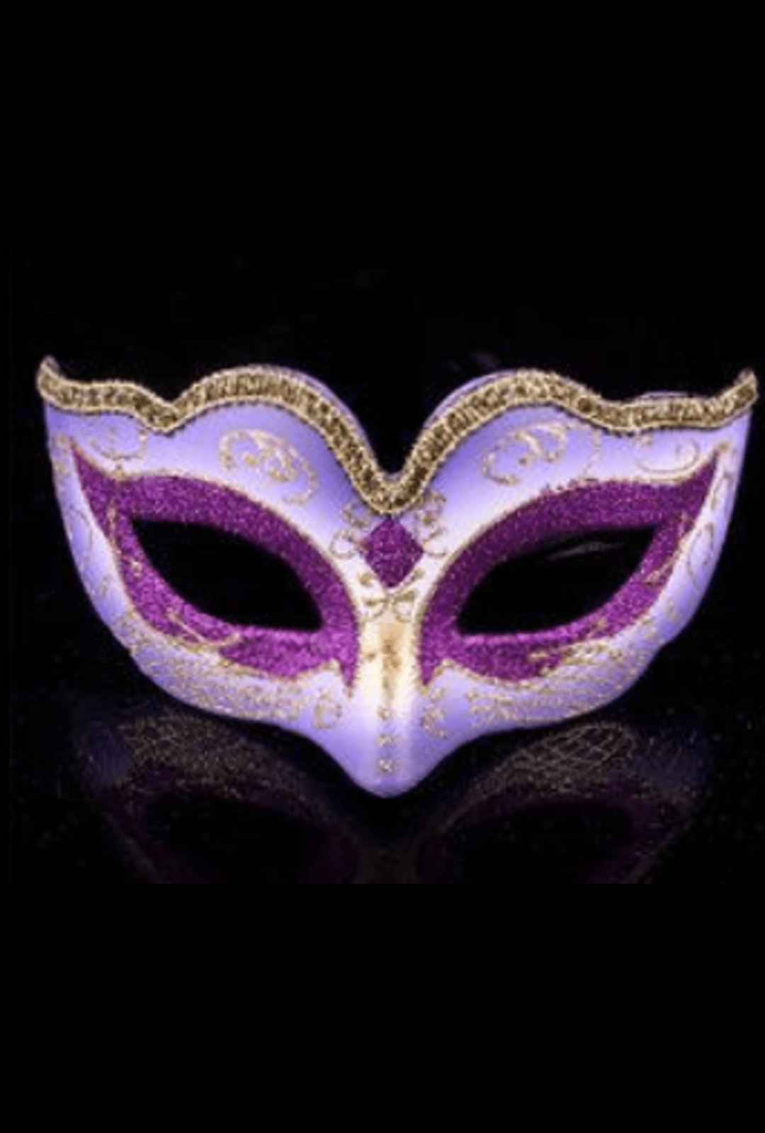 Purple and Gold Glitter Masquerade Mask