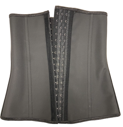 Black Rubber Waist Trainer with Clips