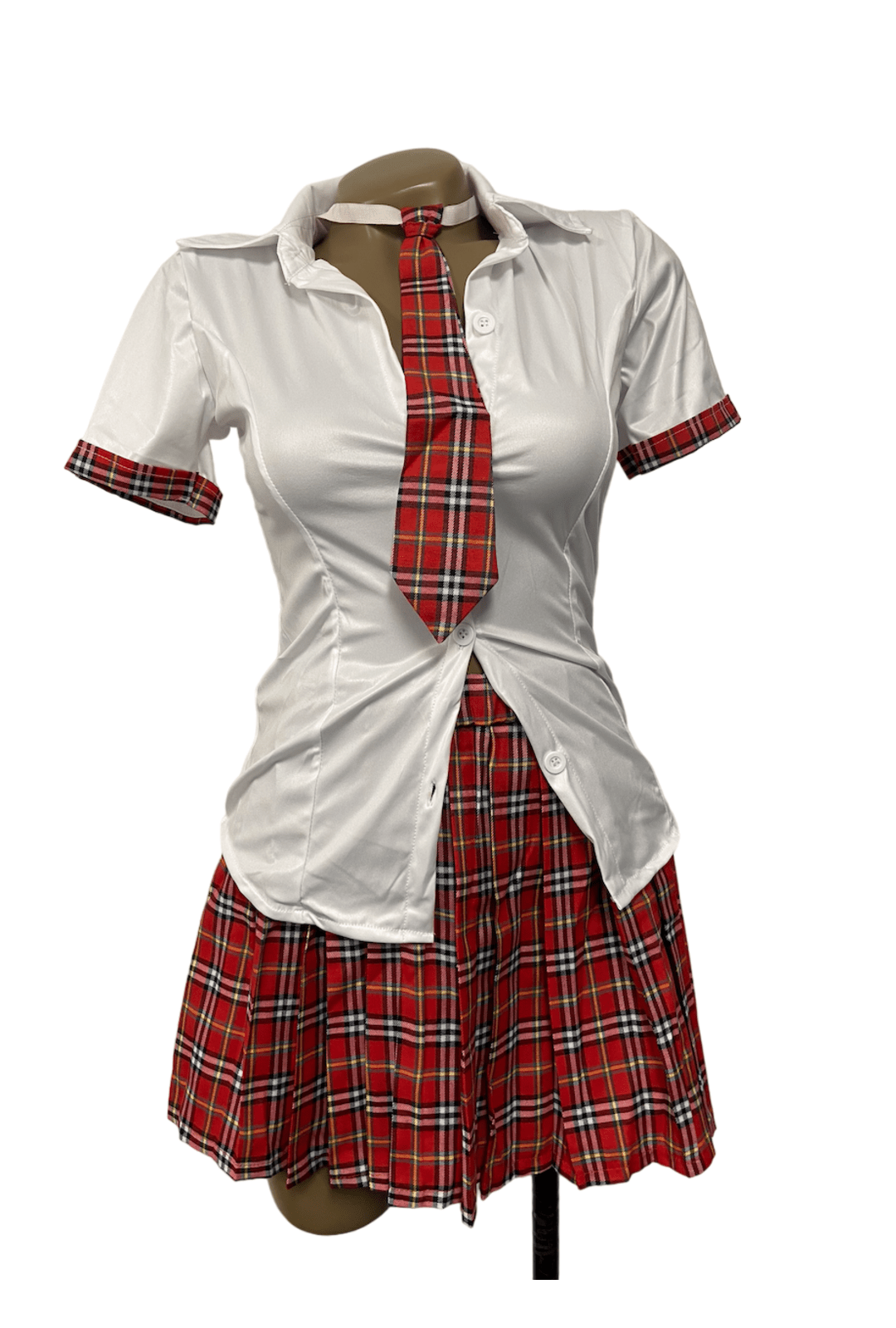 Sexy School Girl Costume (Red & White)