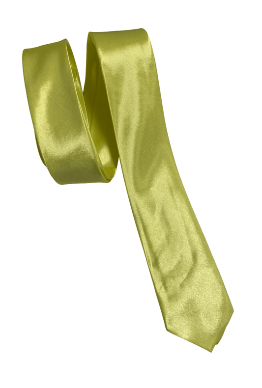 Lemon Yellow Satin Skinny Neck Tie