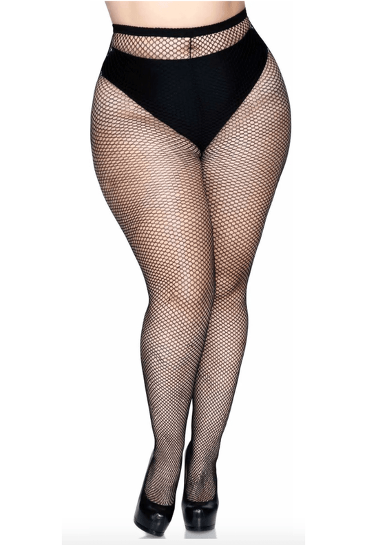 Plus Black Spandex Fishnet Tights