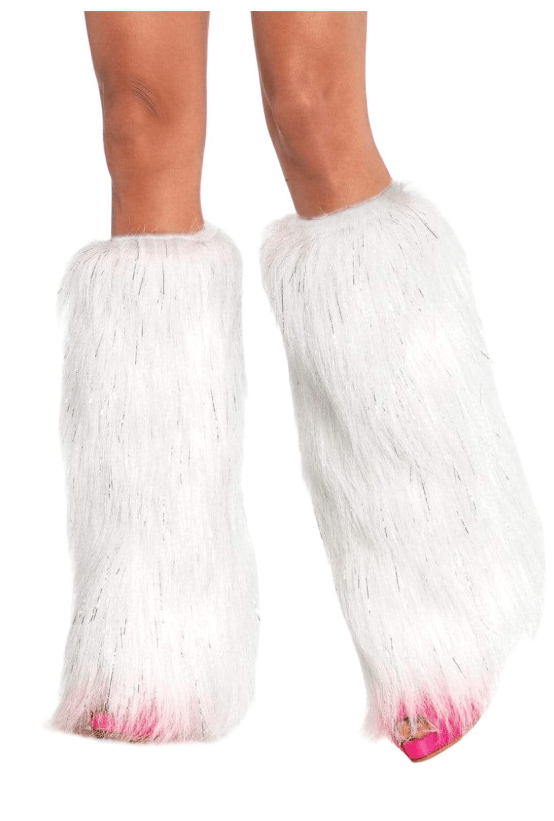 White Furry Leg Warmers