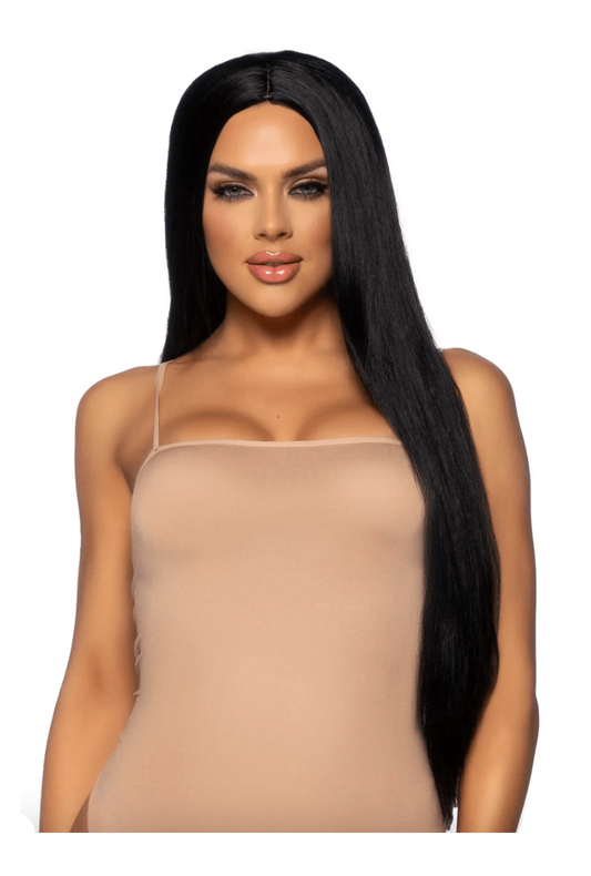 Long Straight Black Deluxe Wig