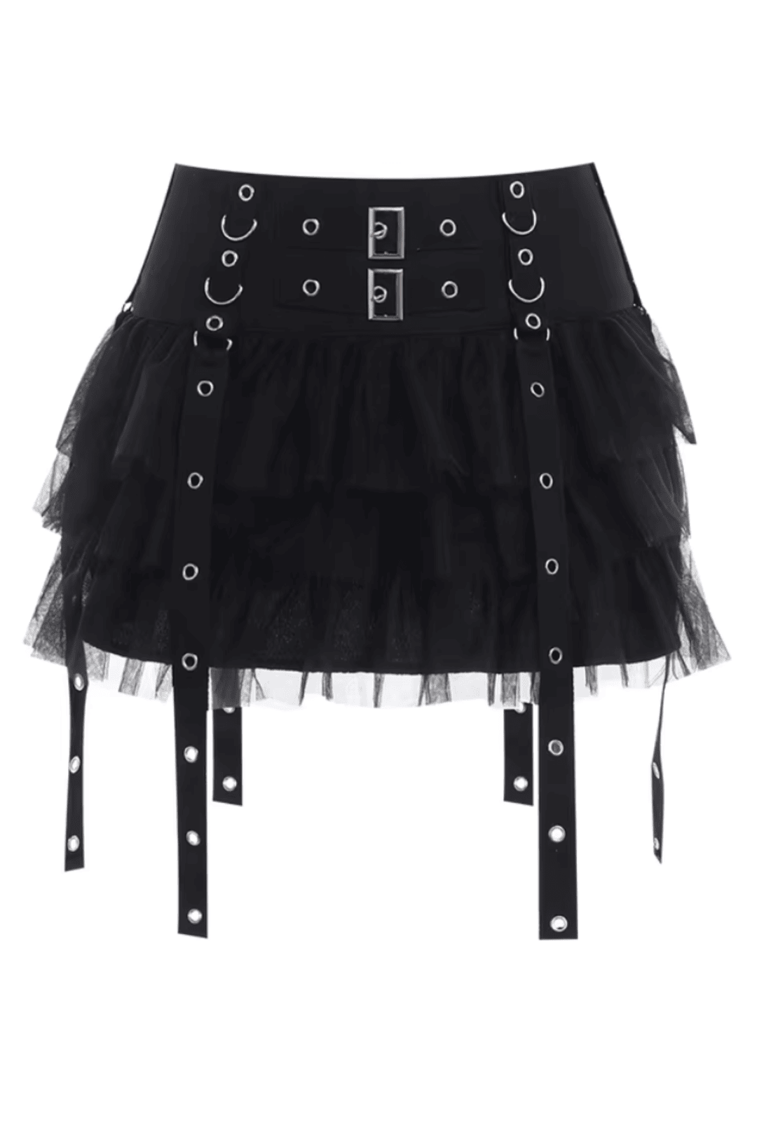 Goth A-Line Skirt with Ruffles