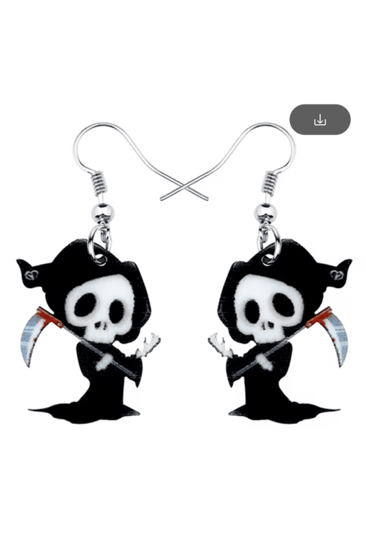 Cute Grim Reaper Earrings