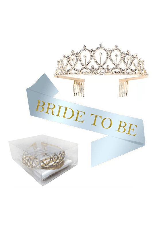 Gold Bride to Be Tiara & Sash Set