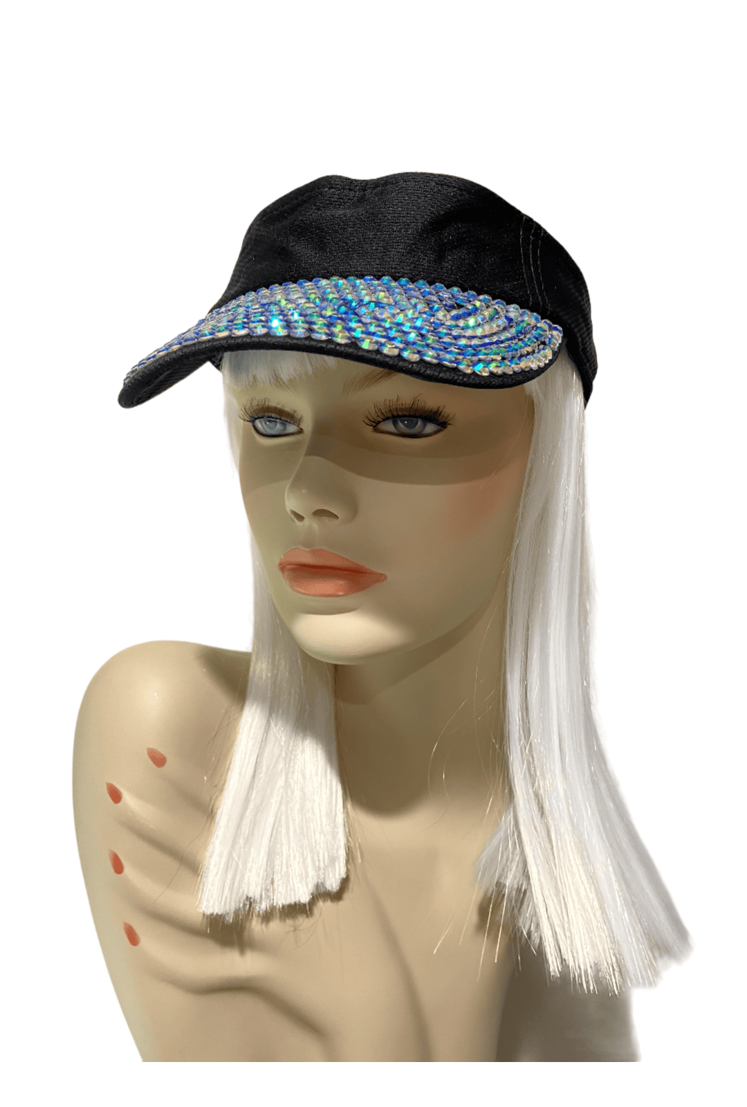 Black Visor with Crystals