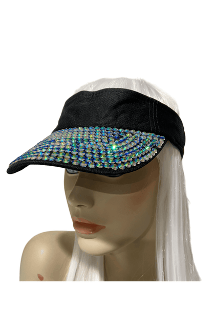 Black Visor with Crystals