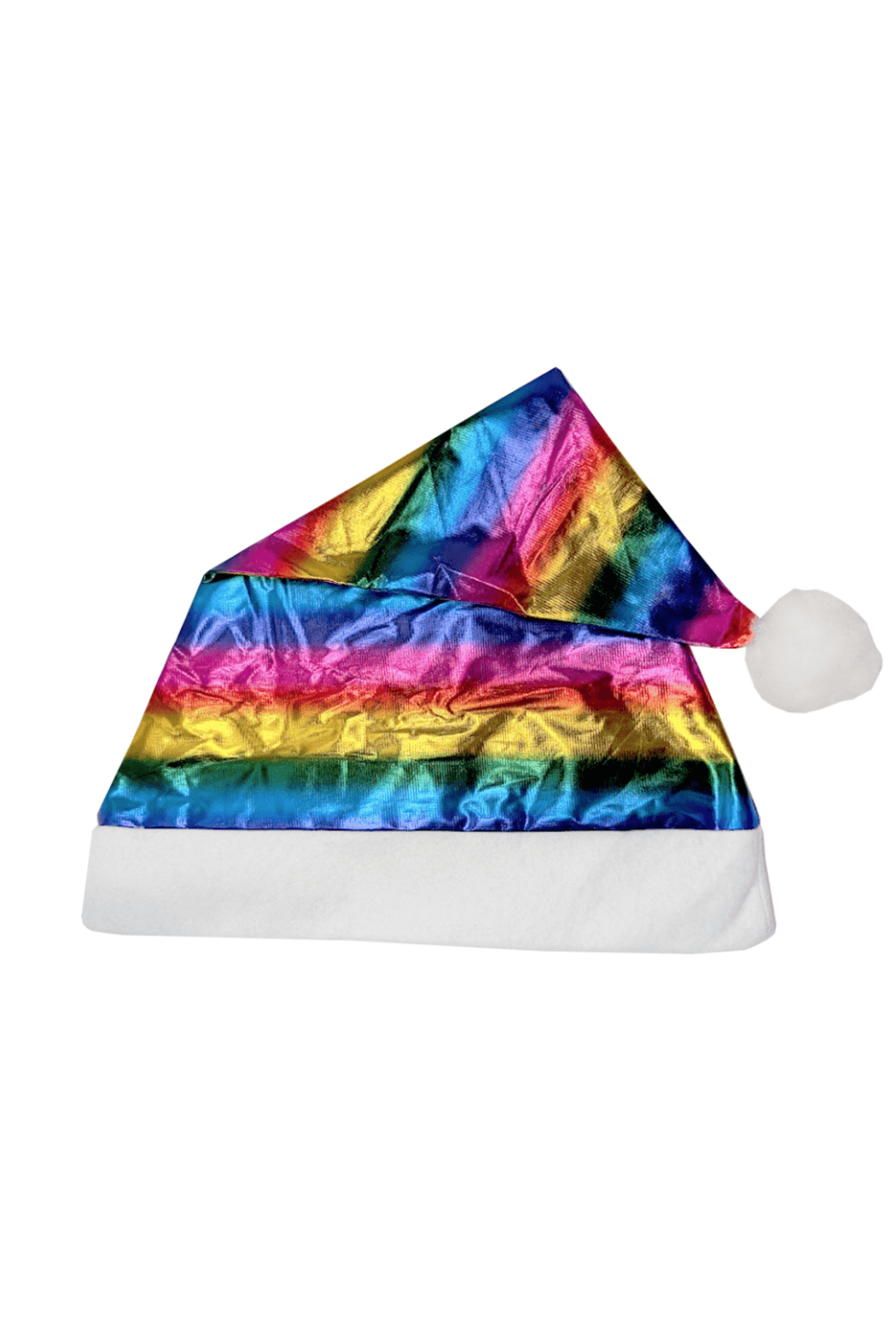 Metallic Rainbow Santa Hat